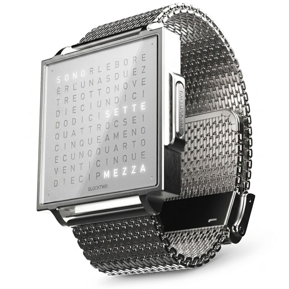 qlocktwo-w-finesteel Qlocktwo - Orologio da polso W Fine Steel - immagine 1