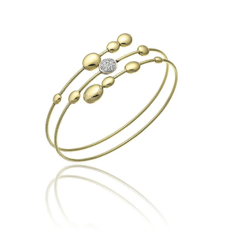Bracciale Chimento Armillas Acqua doppio flessibile in oro giallo con diamanti - immagine 1