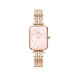 OROLOGIO DANIEL WELLINGTON QUADRO LINK ROSE GOLD PINK LUMINE