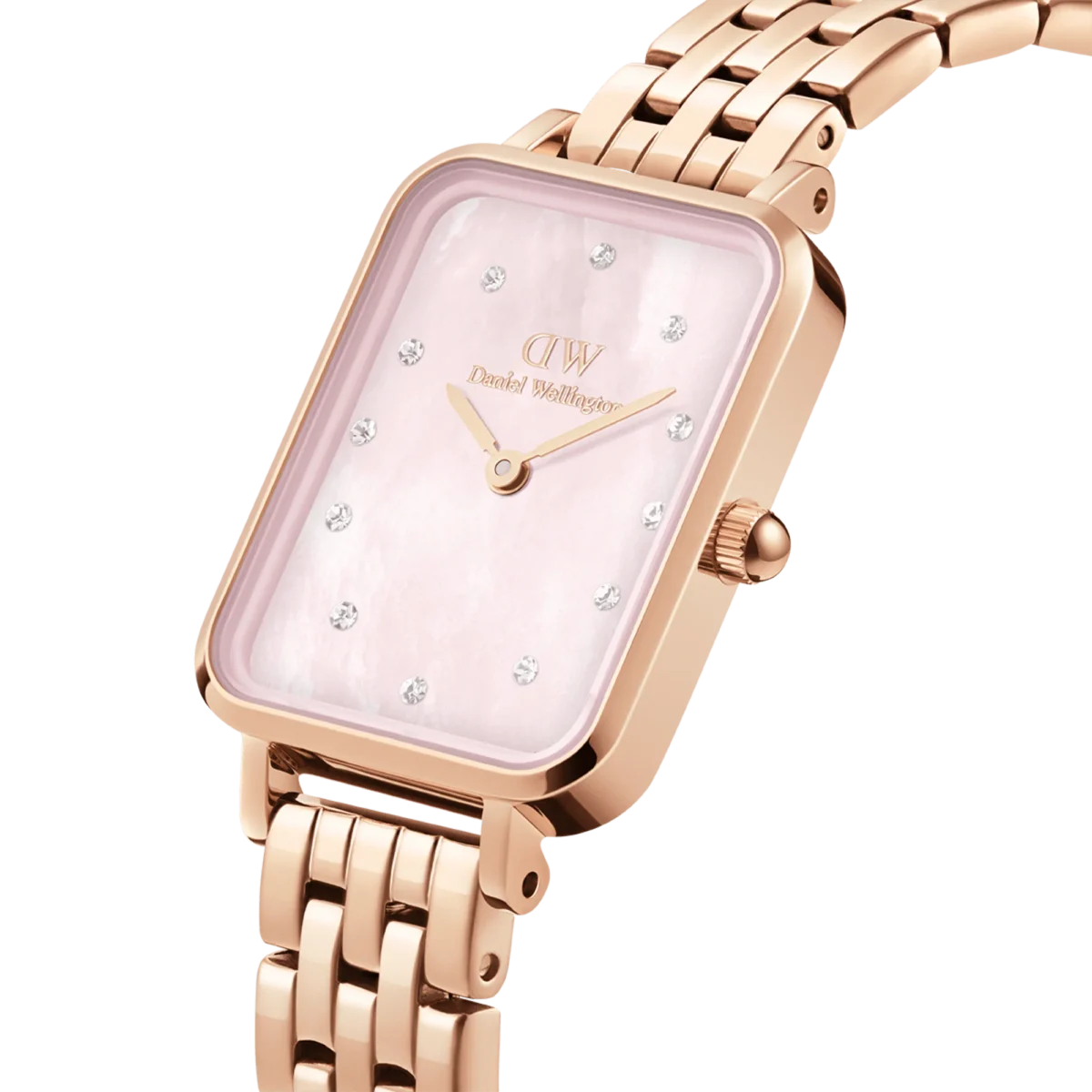 OROLOGIO DANIEL WELLINGTON QUADRO LINK ROSE GOLD PINK LUMINE - immagine 3