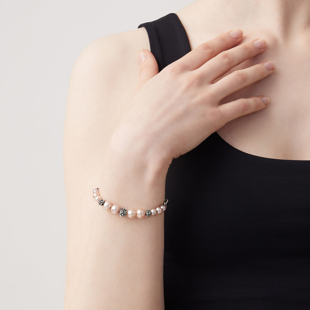BRACCIALE GIOVANNI RASPINI BLOSSOM LIGHT CON PERLE ROSA D'ACQUA DOLCE - immagine 2