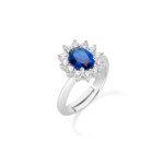 ANELLO AMEN ROYAL LADY ZIRCONE BLU ADATTABILE