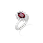 ANELLO AMEN ROYAL LADY ZIRCONE RUBINO ADATTABILE