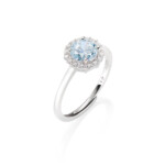 ANELLO AMEN DIAMOND CON ZIRCONE TONDO ACQUAMARINA REGOLABILE