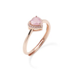 ANELLO AMEN CUORE CREEK STONE IN ARGENTO ROSATO REGOLABILE