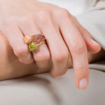 ANELLO AMEN RAMATO CON CREEK STONE E ZIRCONI MARRONI - immagine 2