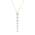 COLLANA AMEN DORATA CON ZIRCONI BIANCHI PENDENTI