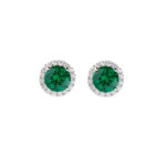 ORECCHINI AMEN DIAMOND CON ZIRCONE TONDO VERDE