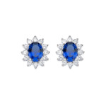 ORECCHINI AMEN ROYAL LADY ZIRCONE BLU