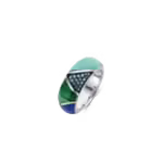 ANELLO TI SENTO MILANO FASCIA TURCHESE E ZIRCONI