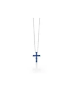 COLLANA MILUNA CROCE ZAFFIRO