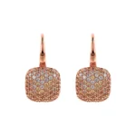 Orecchini BRONZALLURE Quadrati Pavé Champagne