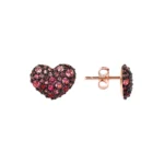 Orecchini BRONZALLURE Cuore a Lobo con Pavé Rosa - immagine 2