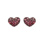 Orecchini BRONZALLURE Cuore a Lobo con Pavé Rosa
