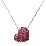 Collana BRONZALLURE Pendente Cuore Pavé Rosa