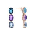 Orecchini BRONZALLURE Pendenti Blu e Viola - immagine 3