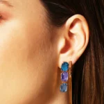 Orecchini BRONZALLURE Pendenti Blu e Viola - immagine 2