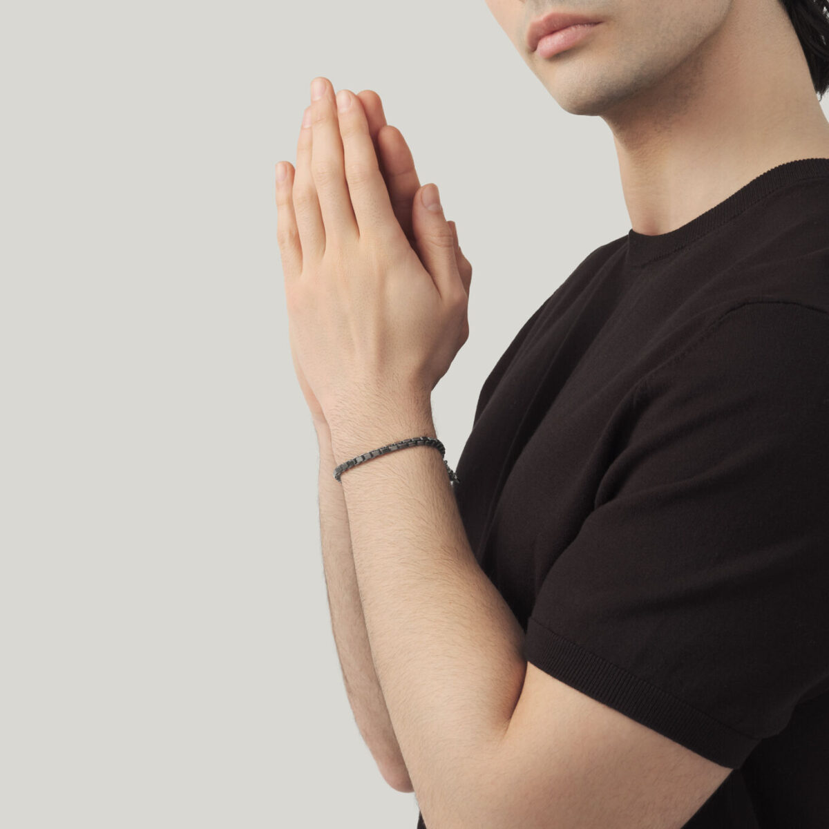 Giovanni Raspini - Bracciale Maglia Quadra Black - immagine 2