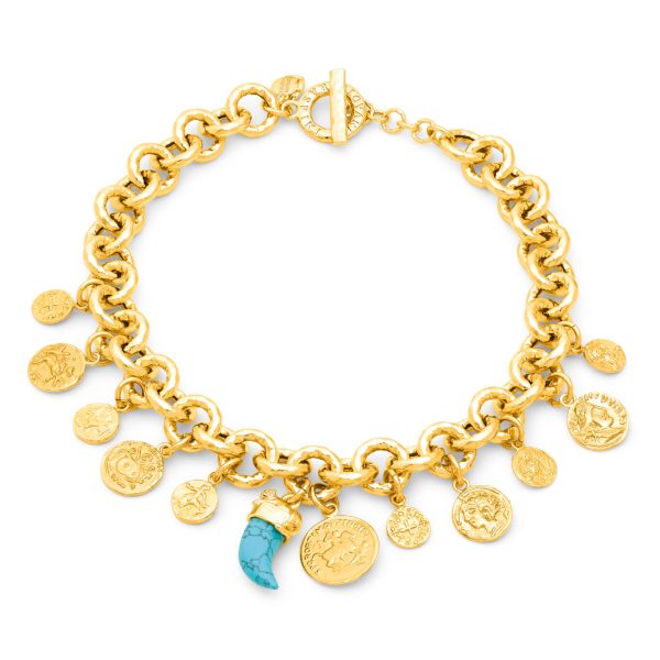 collana giovanni raspini monete bronzo dorato