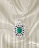 girocollo valentina callegher smeraldo e diamanti