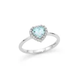 Miluna - Anello a Cuore Acquamarina e Diamanti LID3763