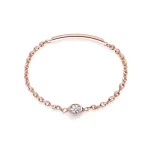 Burato - Anello Catena Soft White Solitaire
