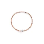 Burato - Anello catena Soft White Solitaire S