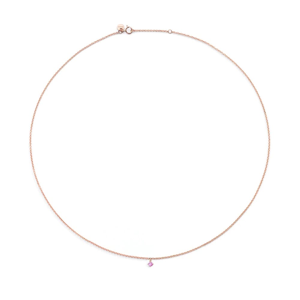Necklacein18KRoseGoldandSapphire_PinkSolitaire.jpg Burato - Collana Pink Solitaire Zaffiro Rosa - immagine 1