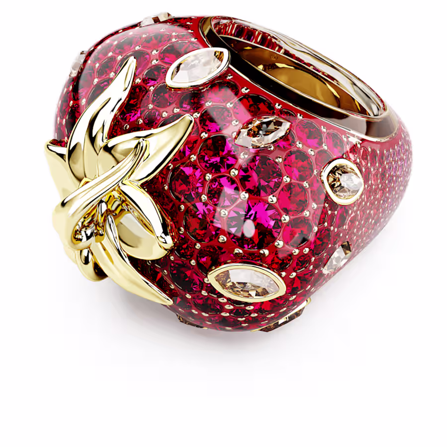 anello-con-motivo-idyllia--taglio-misto--fragola--rosso--finitura-oro-18k-swarovski-5744916 (1) Swarovski - Anello con motivo Idyllia 5744916 - immagine 1