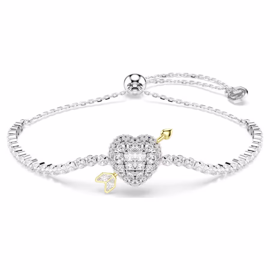 braccialetto-idyllia--taglio-misto--cuore-con-freccia--bianco--placcato-rodio-swarovski-5742022 (1) Swarovski - Braccialetto Idyllia 5742022 - immagine 1