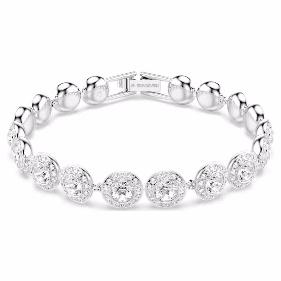 braccialetto-una-angelic--taglio-round--bianco--placcato-rodio-swarovski-5682279 (1) Swarovski - Braccialetto Una Angelic 5682279 - immagine 1