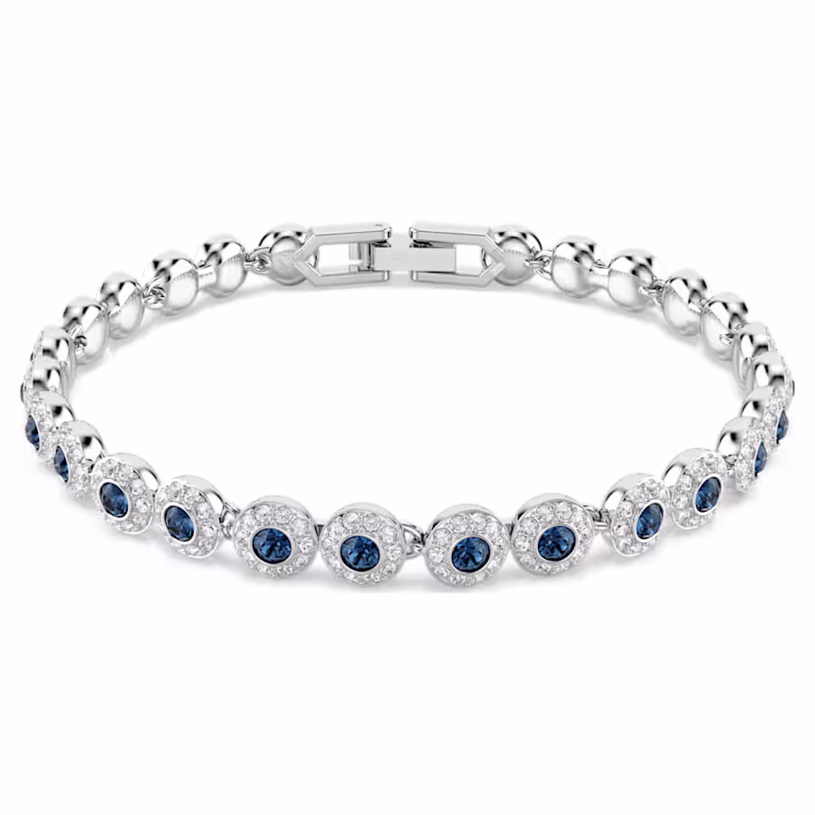 braccialetto-una-angelic--taglio-round--blu--placcato-rodio-swarovski-5733401 (1) Swarovski - Braccialetto Una Angelic 5733401 - immagine 1