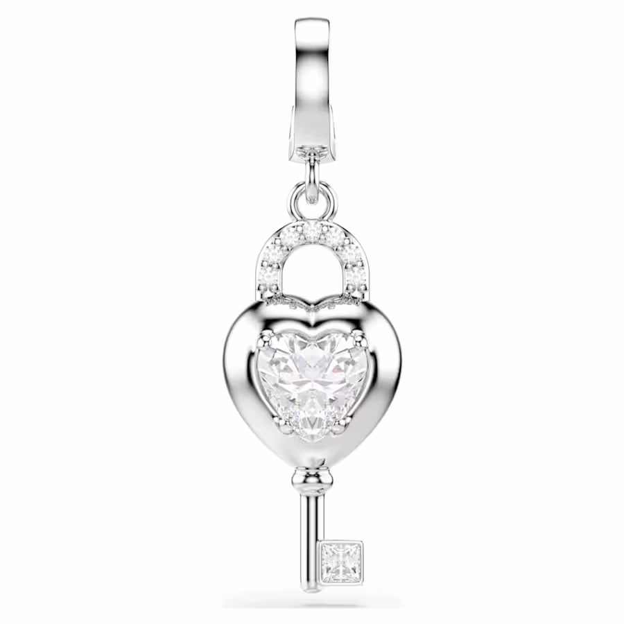 charm-idyllia--taglio-misto--cuore-con-chiave--bianco--placcato-rodio-swarovski-5742957 (1) Swarovski - Charm Idyllia 5742957 - immagine 1