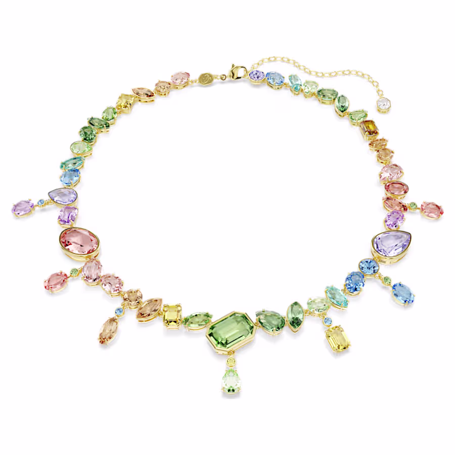 collana-gema--taglio-misto--cristalli-pendenti--multicolore--finitura-oro-18k-swarovski-5737443 (1) Swarovski - Collana Gema 5737443 - immagine 1