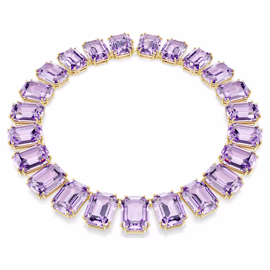 collana-millenia--cristalli-oversize--taglio-ottagonale--viola--finitura-oro-18k-swarovski-5730323 (1) Swarovski - Collana Millenia 5730323 - immagine 1