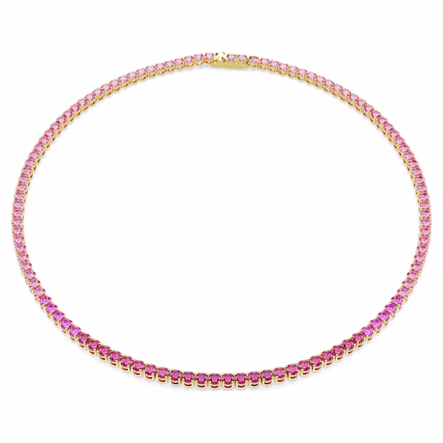 collana-tennis-matrix--taglio-round--rosa--finitura-oro-18k-swarovski-5751762 (1) Swarovski - Collana Tennis Matrix 5751762 - immagine 1