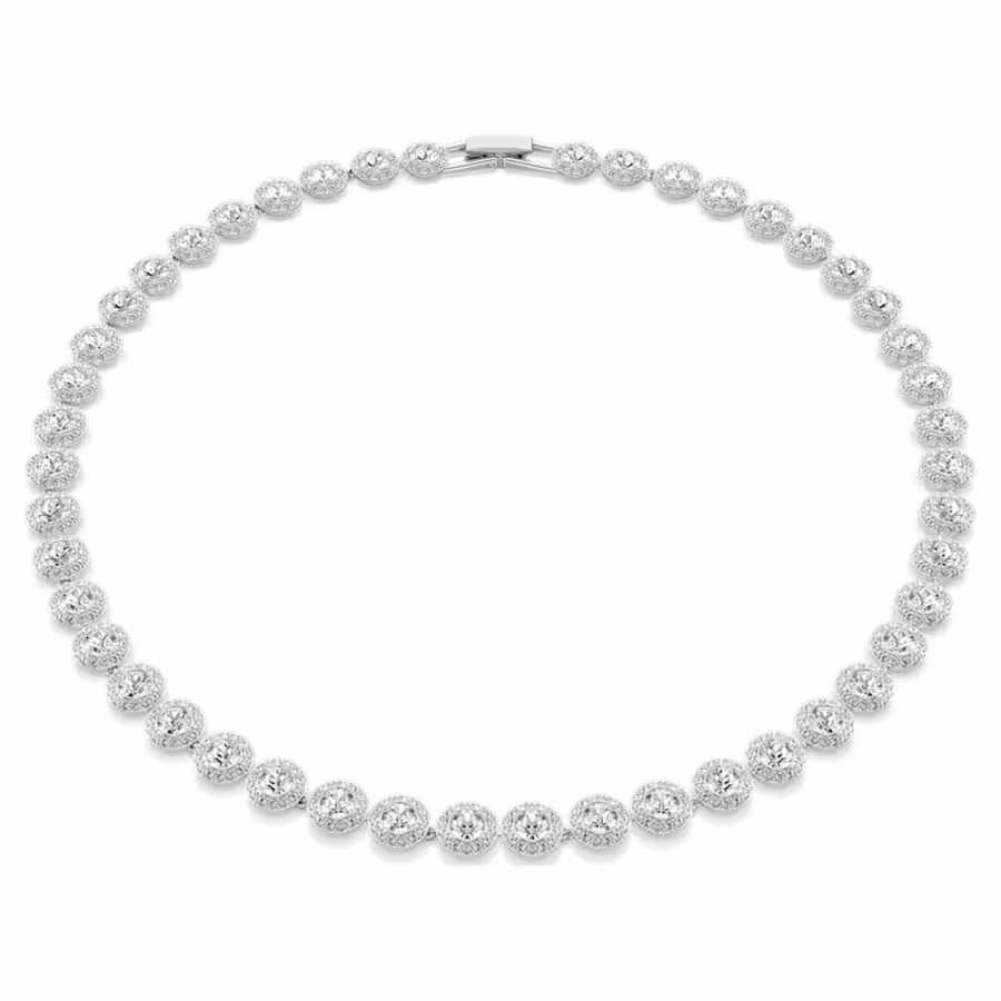collana-una-angelic--taglio-round--media--bianca--placcato-rodio-swarovski-5117703 (1) Swarovski - Collana Una Angelic 5117703 - immagine 1