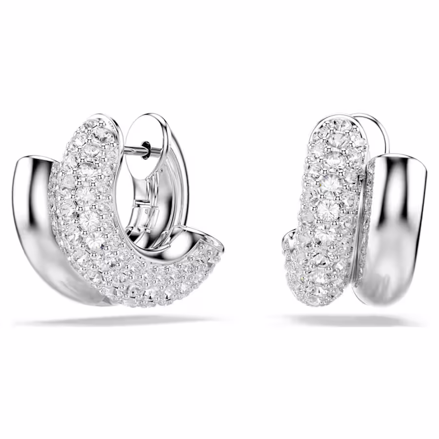 orecchini-a-cerchio-dextera--taglio-round--mini--bianchi--placcato-rodio-swarovski-5738197 (1) Swarovski - Orecchini a cerchio Dextera 5738197 - immagine 1