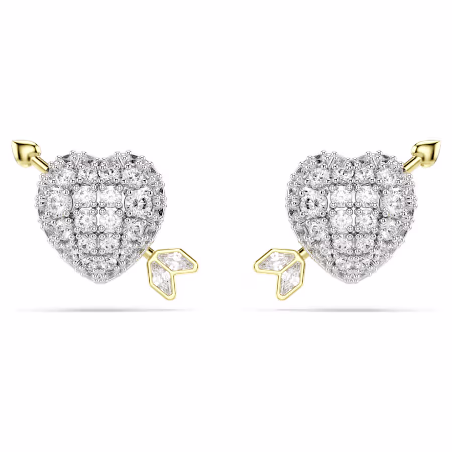 orecchini-a-lobo-idyllia--taglio-misto--cuore-con-freccia--bianchi--mix-di-finiture-swarovski-5737298 (1) Swarovski - Orecchini a lobo Idyllia 5737298 - immagine 1