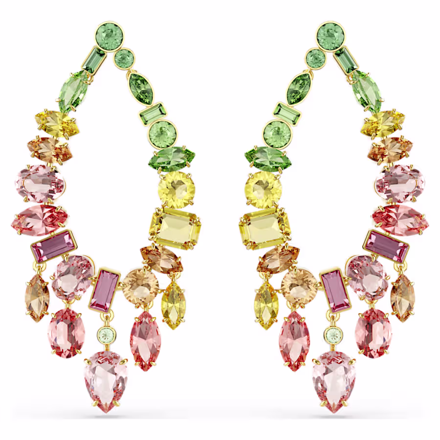 orecchini-pendenti-gema--taglio-misto--chandelier--multicolore--finitura-oro-18k-swarovski-5737445 (1) Swarovski - Orecchini pendenti Gema 5737445 - immagine 1