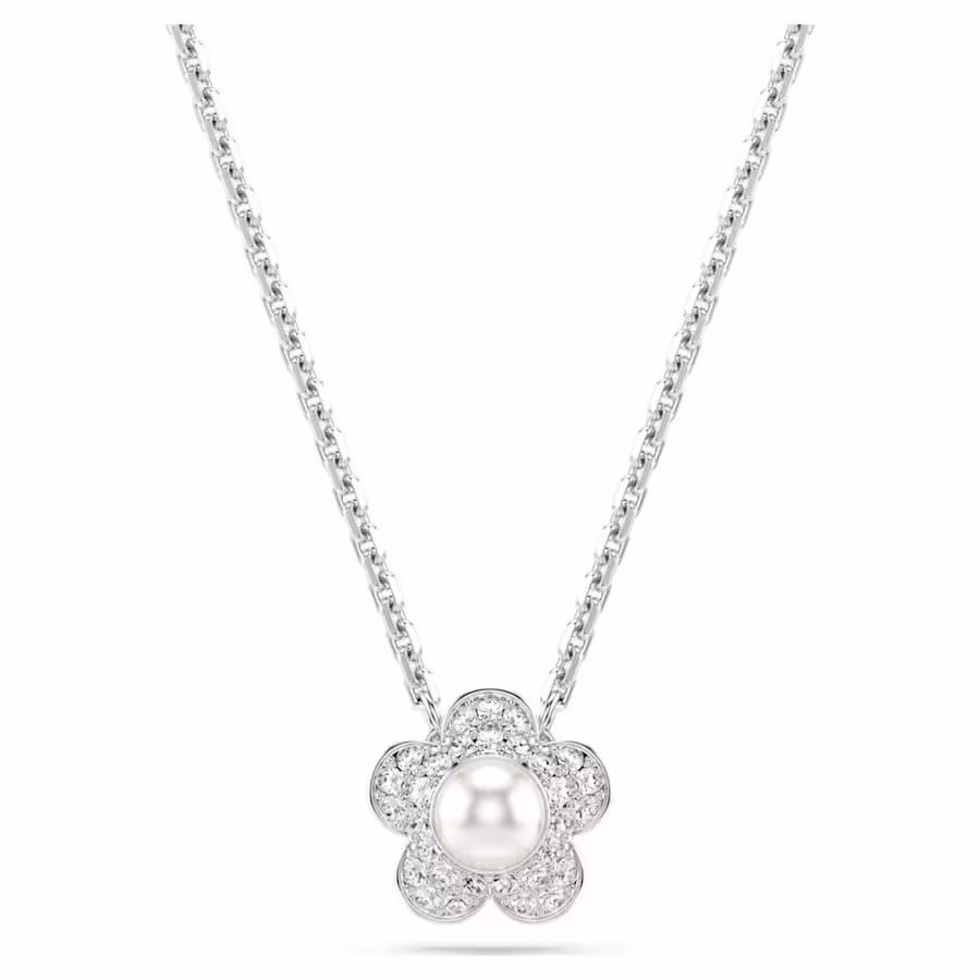 pendente-ariana-grande-x-swarovski--crystal-pearl--taglio-round--fiore--bianco--placcato-rodio-swarovski-5755817 (1) Swarovski - Pendente Ariana Grande x Swarovski 5755817 - immagine 1