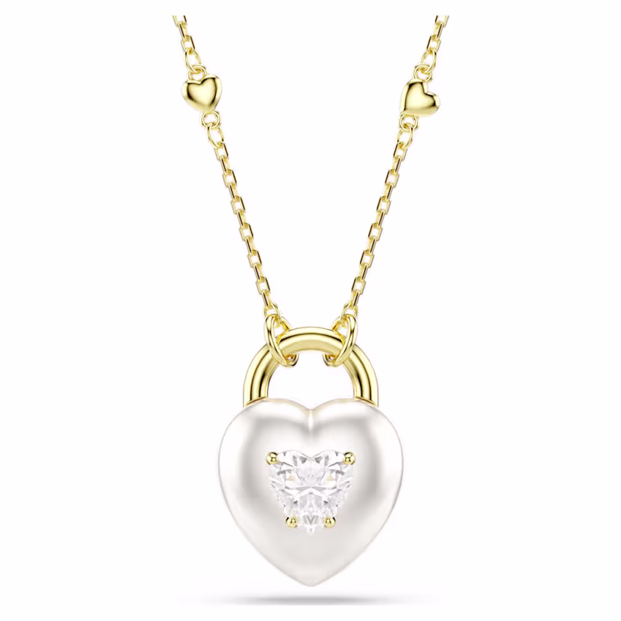 pendente-idyllia--taglio-misto--cuore--bianco--finitura-oro-18k-swarovski-5744127 (1) Swarovski - Pendente Idyllia 5744127 - immagine 1