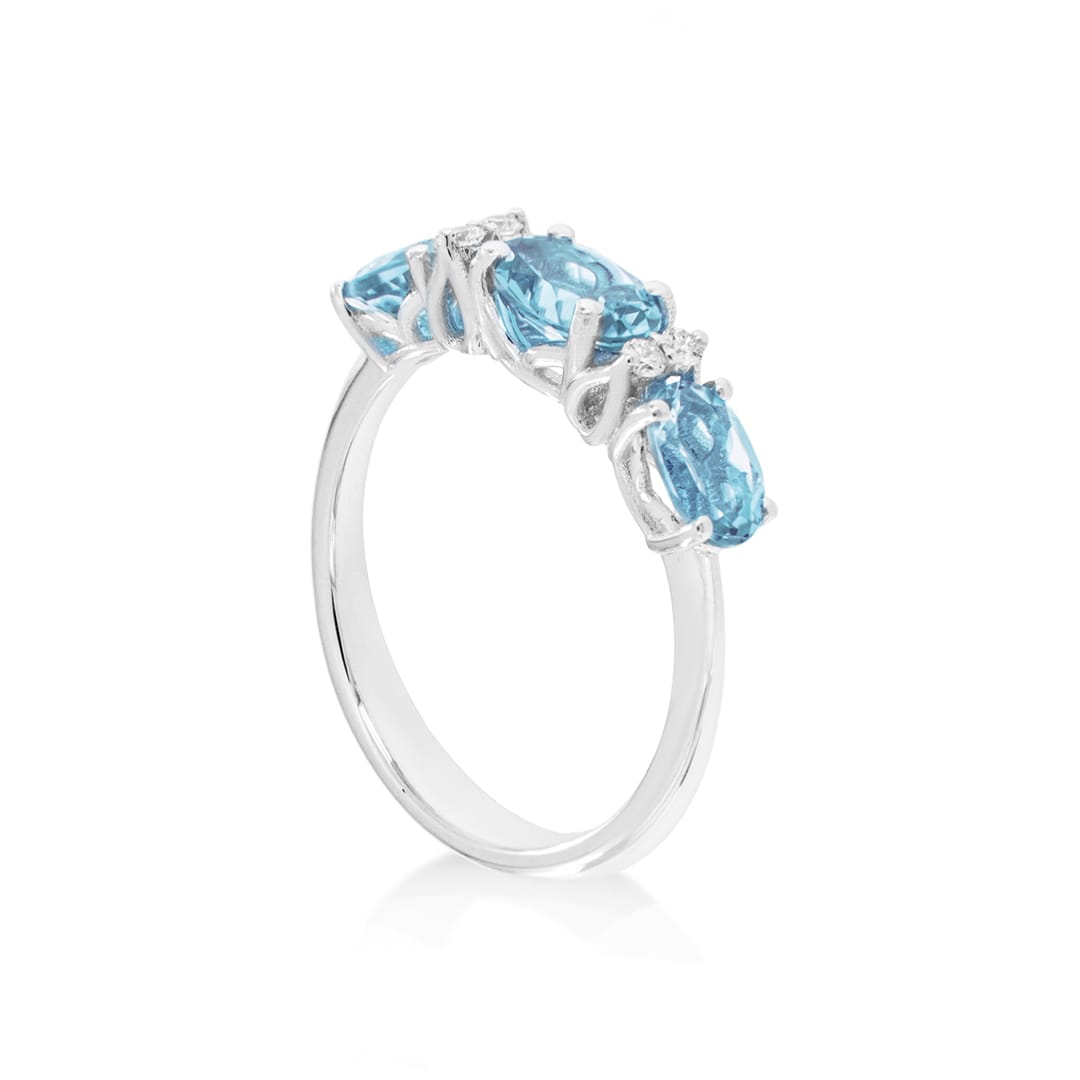 ANL3231S LuxGioielli - Anello Topazio Azzurro e Diamanti - immagine 1
