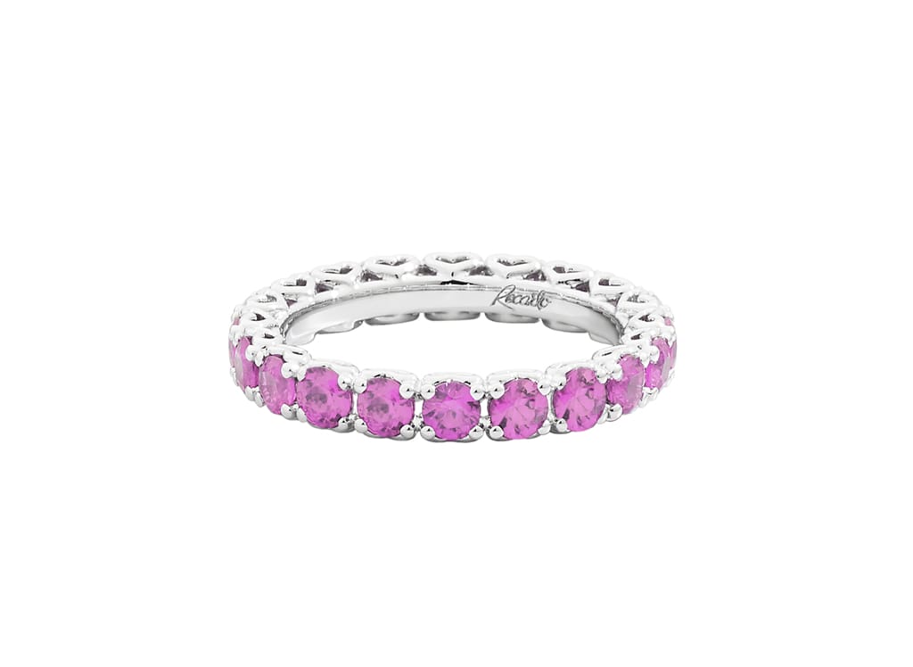 R93GD002ZR Recarlo - Anello Chrome Veretta Zaffiri Rosa - immagine 1