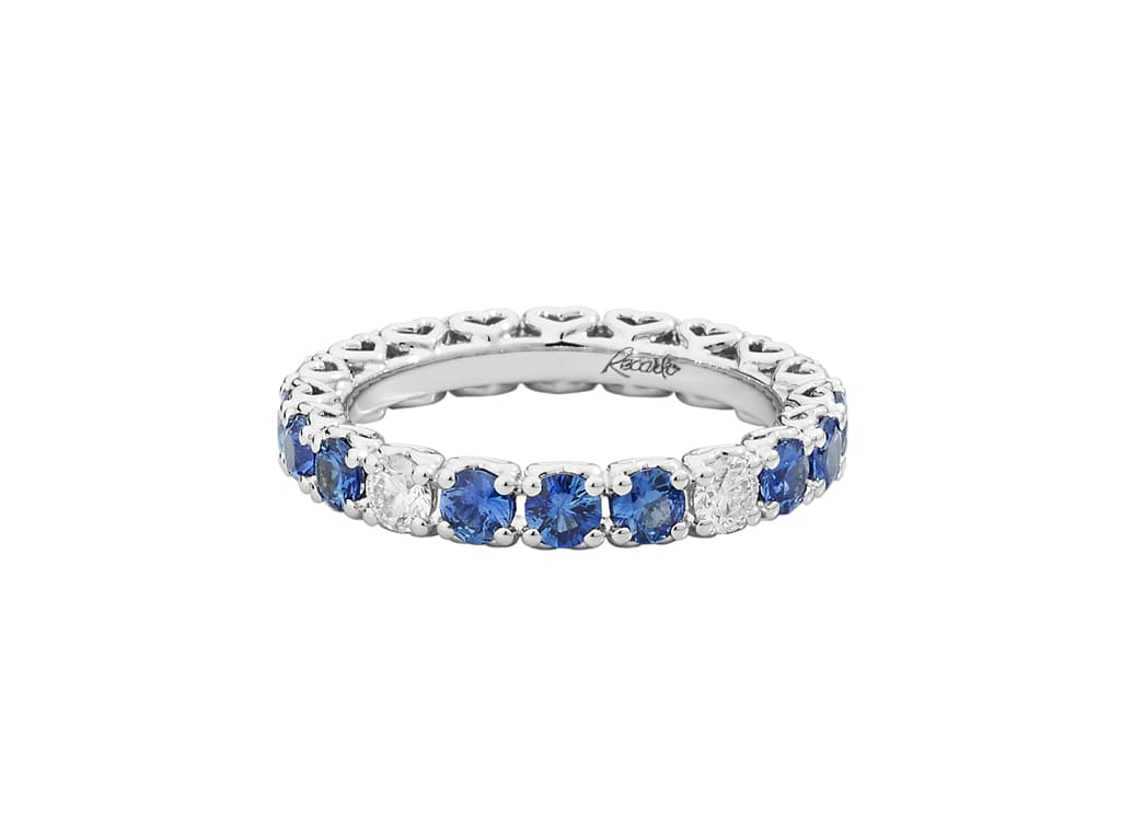 R93GD002ZX Recarlo - Anello Chrome Veretta Diamanti e Zaffiri Blu - immagine 1